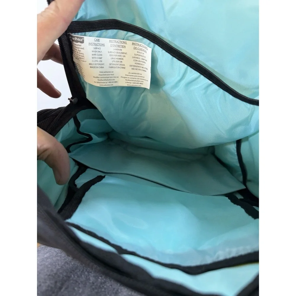 Fisher-Price FastFinder Diaper Bag Backpack Black Teal Multi-Pocket Insulated